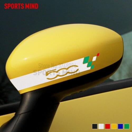 10 Pairs Sports Mind Car Styling Automobiles Rear View Mirror Vinyl Car Sticker Decal For FIAT 500 ABARTH Auto Accessories