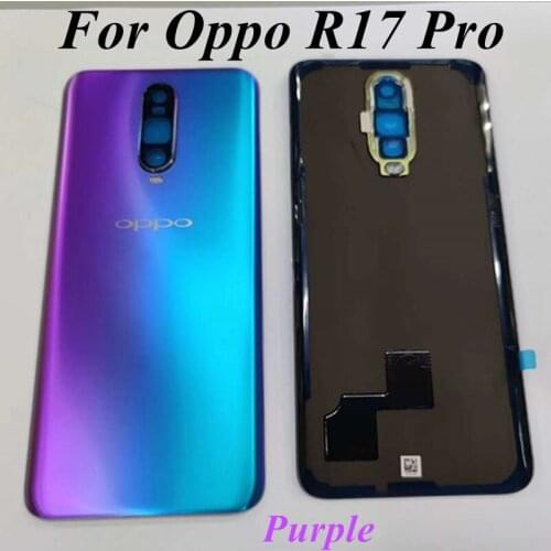 100% Original For Oppo R17 pro r17pro Back Housing door Back Cover With camera len Battery Case with logo for oppor17pro