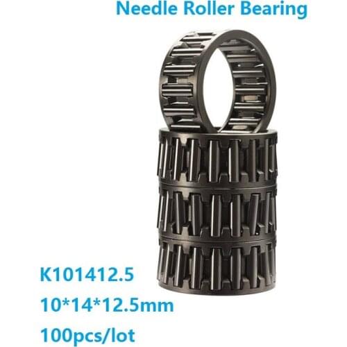 100pcs/lot K101412.5 K10X14X12.5 10x14x12.5mm Radial Needle roller and cage assemblies 10*14*12.5mm Needle Roller Bearing