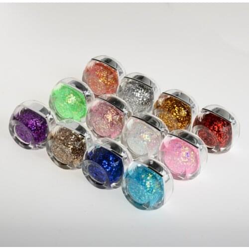 12 colors/set 8ml Nail Art Shining Glitter Sequins Starry Platinum Paint UV Gel Tool Long Lasting Gel