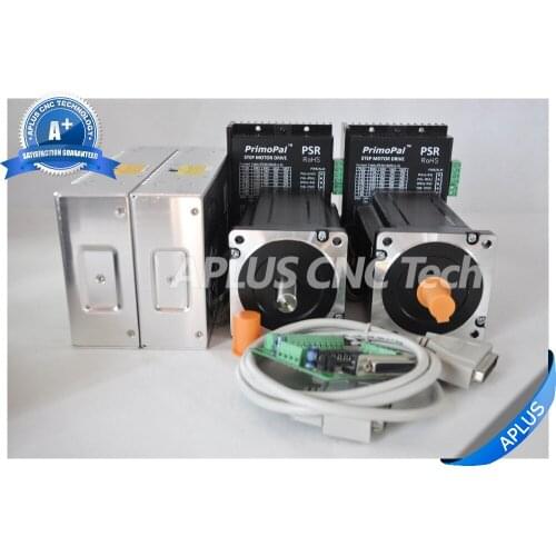 2-Axis NEMA 34 Key Shaft Stepper Motor 1696oz-in & Driver PSR8078 & 48V Power Supply Kit