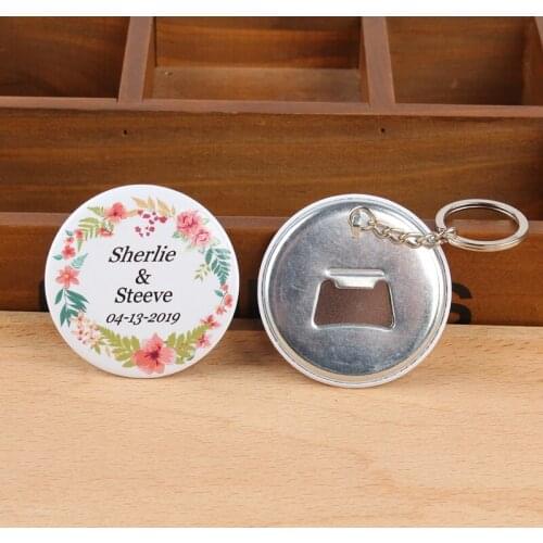 50pcs custom logo Personalized name & date Bottle Opener with Keychain wedding favors and gifts for guest wedding decoration