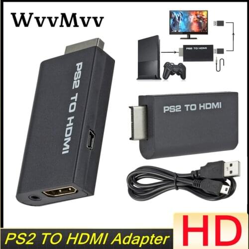WVVMVV PS2 to HDMI 480i/480p/576i Audio Video Converter Adapter with 3.5mm Audio Output Supports All PS2 Display Modes
