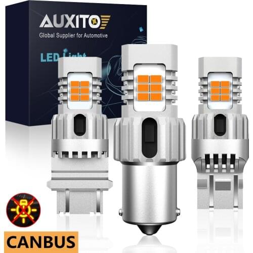 AUXITO 2Pcs 1156 BA15S P21W Car Led Turn Signal Light T20 7440 Led Amber Canbus Signal Lamp For Volvo Lada Vesta Granta Kalina