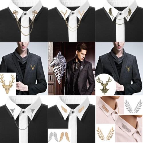 1 Pair Delicate Tree Leaf Brooches Pins For Women Men Vintage Elk Wings Palm Crystal Jean Shirts Suits Lapel Pin Retro Broche