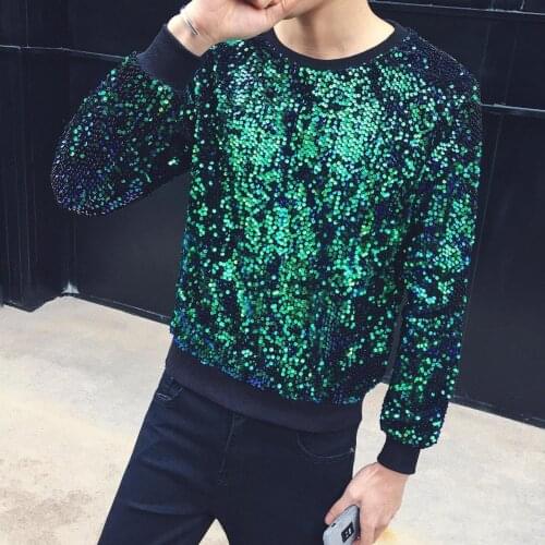 Camiseta Papai Noel Long Sleeve Gold Golden Shining Casual T Men Streetwear Hip Hop Punk Gothic Tshirt Stage Tees Shirt