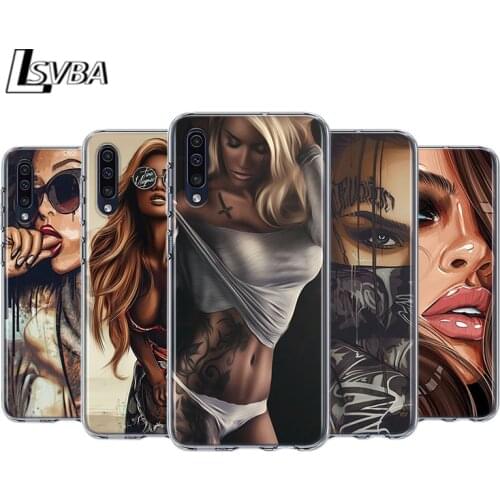Sexy Sleeve Tattoo Girl For Samsung Galaxy A90 A80 A70 A60 A50 A40 A30 A32 A52 A72 A02S A2 A20S A20E A10S A10E A10 Phone Case