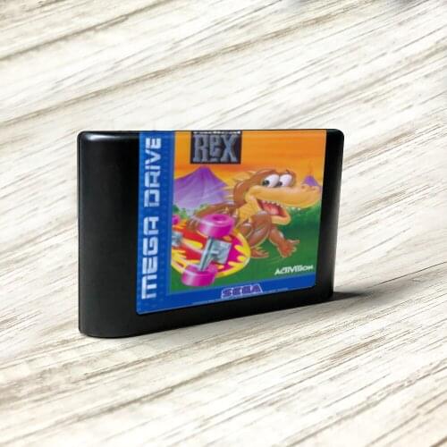 Radical Rex - EUR Label Flashkit MD Electroless Gold PCB Card for Sega Genesis Megadrive Video Game Console