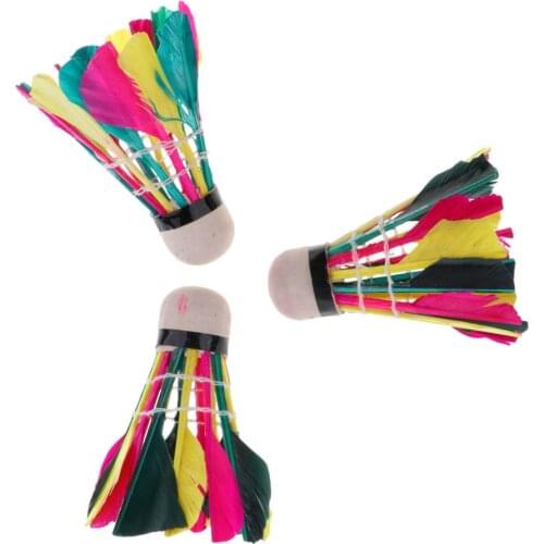 3 Pieces Badminton Shuttlecocks Balls Sport Training Game Multicolor