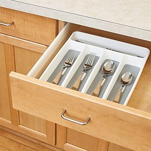 Kitchen Cutlery Tray Insert Drawer Plastic Rack Holder Home Organizer Utensil Storage Kitchen Knifes Forks Organizer Container