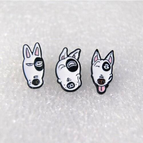 Cute Bull Terrier Dog Stud Earrings Enamel Animal Earringsfor Woman Girl Children Gift