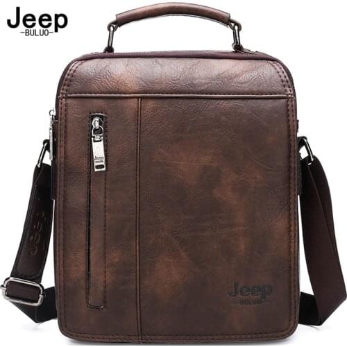 JEEP BULUO New Arrived Luxury Brand Mens Messenger Bag High Quality Large Capacity Fashion Crossbody Bags For 9.7 in iPad
