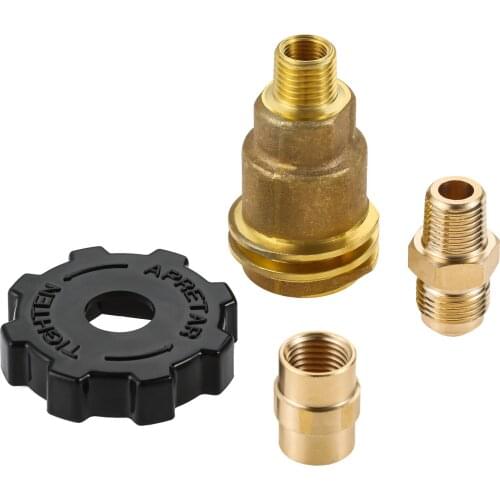 QCC1 Connectors Set QCC1 Acme Propane Tank Cylinder Adapter Fitting by 1/4" NPT Male Thread Brass Connector with Free Hand Wheel