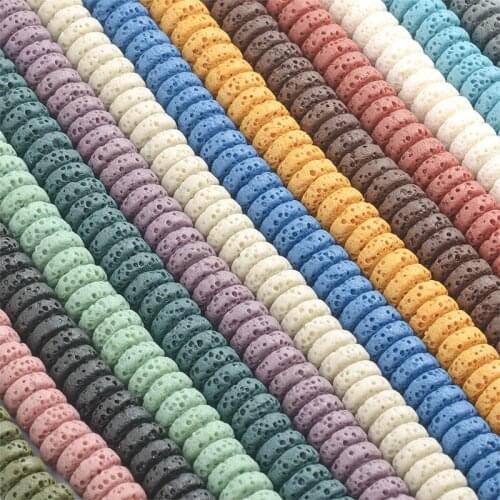 Natural volcanic rock Fashion color handmade disc loose beads Jewelry making DIY necklace Bracelet Earrings Jewelry accessories