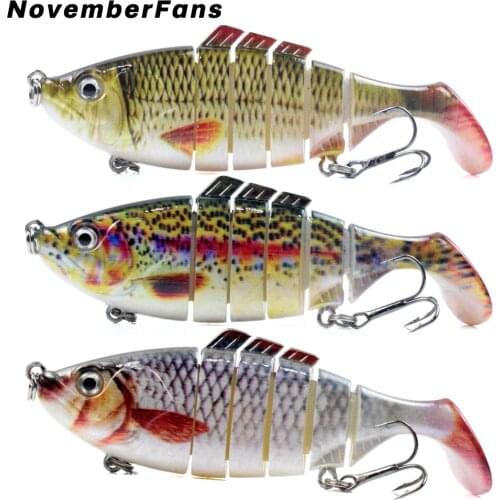 NovemberFans 6 Segment Multi Jointed Swimbait 10cm16.5g Fishing Lures Wobbler T Tail Sinking Minnow Artificial Bait for Bass