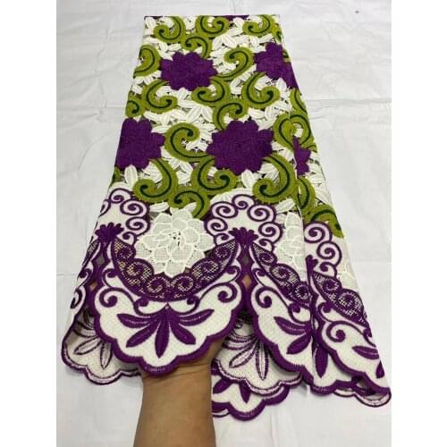 Newest African Guipure Cord Lace Fabric 2020 High Quality French Water Soluble Cotton Lace Fabric With Stones For Nigerian Dress