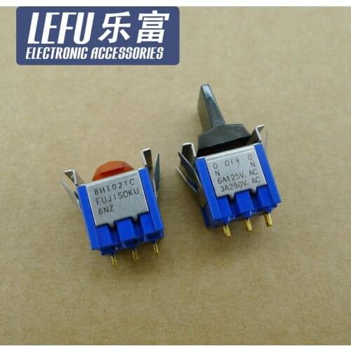 Original new 100% 8H1021 toggle switch 3gear 3pin toggle switch 6A gold-plated foot 6A125VAC 3A250VAC