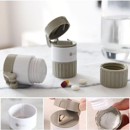 Portable Medicine Cutter Storage Containers Organizer Pill Storage Box Travel Grinder Creative Medicine Grinder Containers