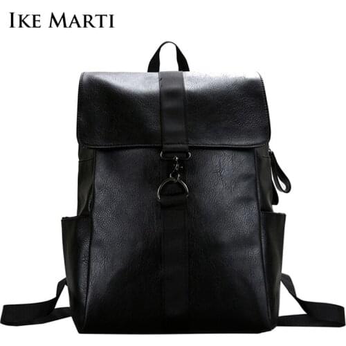 IKE MARTI Women Casual Women Backpack Pu Leather School Backpack For Teenager Girls Travel Backpack Vintage Travel Backpack
