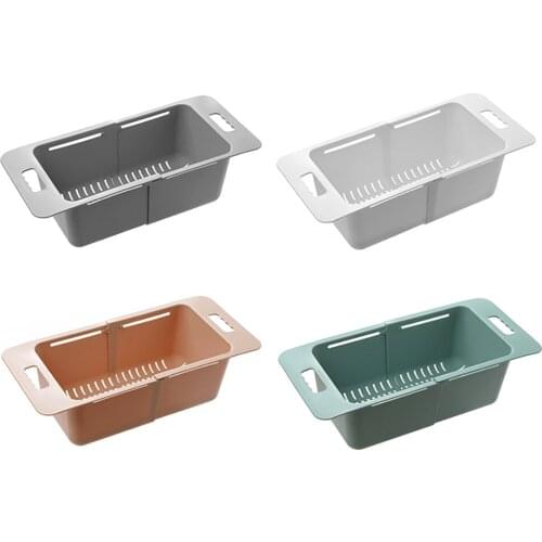 Foldable Fruit Vegetable Dish Washing Basket Kitchen Sink Drain Shelf Silicone Colander With Handle Washing Basket Kitchen Tool