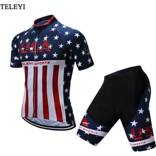 USA Teleyi Outdoor Sportwear BIKE Cycling clothing /Cycling wear/ Cycling jerseys short sleeve Bike Bicycle Shirts Shorts set