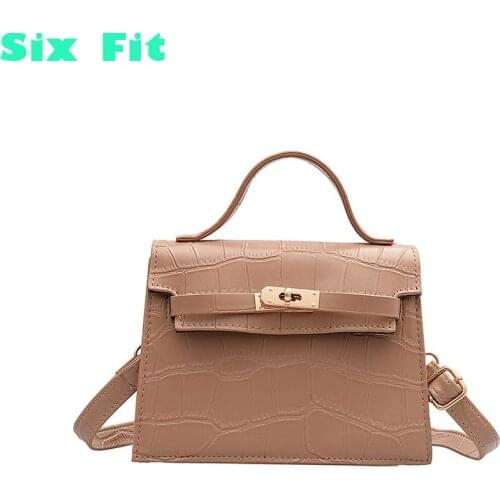 2021 Pu Fashion Crocodile Pattern Crossbody Chain Shoulder Handbags Mini Purses Travel Lock Small Square Crossbody Bag Wholesale