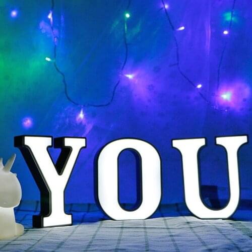 18CM A to Z Led Letter Light Luminous Alphabet Home Decoration Number Party Light Battery Romantic Wedding Decoration Drop Ship