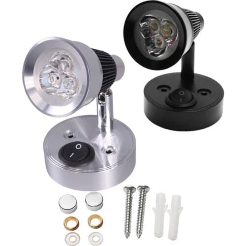 12V DC Interior RV Camper Trailer Lighting Boat Yard 3W LED wall Light bedside reading lamp for Truck Motorhome Yachts Cabin