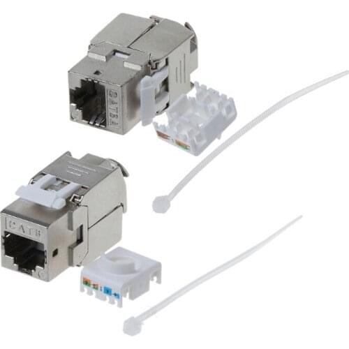 Tablet-1Pc RJ45 Keystone Cat6 Cat6A Shielded FTP Zinc Alloy Module Keystone Jack Network Connector Adapter-sata to usb