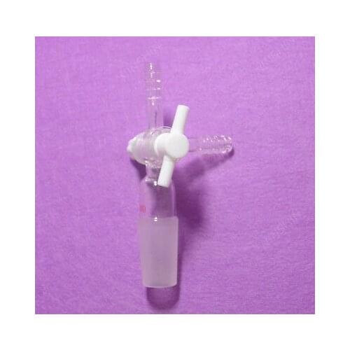 Vacuum Adapter with Side Hose Connections, PTFE Stopcock,24/40 Joint