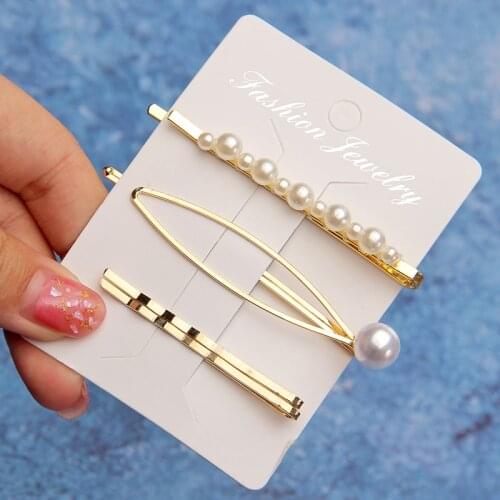 ZOSHI Pearls Hair Clips for Women Fashion Sweet Imitation Korean Style Hairpins Alloy BB Headmade Girls INS Hair Accessories