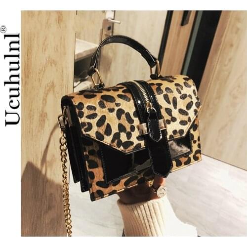 Leopard Print Small Flap Bags Women Bag Over Shoulder Luxury Handbags Women Bags Designer Lady Leather Plush Messenger Bag