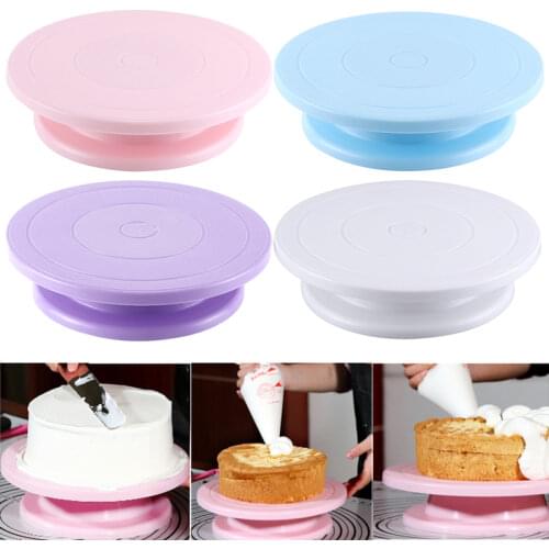 Cake Swivel Plate Revolving Cake Sugarcraft Turntable Decoration Stand Platform turntable Baking tool + A Cake Spatula As a Gift