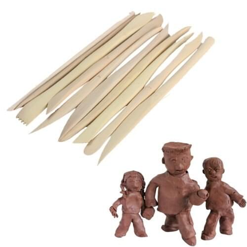 10 Pieces DIY Art Clay Pottery Tool Set Crafts Clay Sculpting Tool Kit Pottery & Ceramics Wooden Handle Modeling Clay Tools