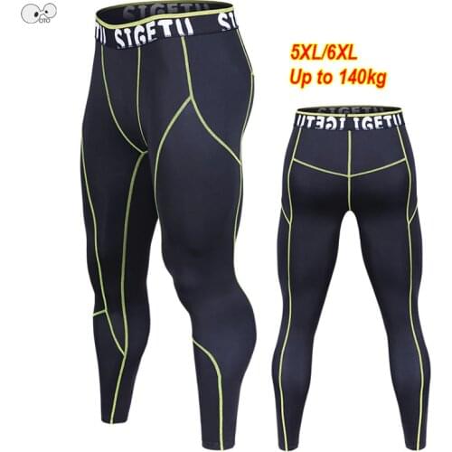 5XL/6XL Plus Size Mens Running Pants Quick Dry Gym Fitness Yoga Trousers Crossfit Jogger Sport Legging Sportswear Elastic Tights