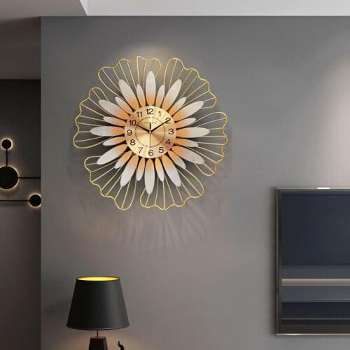Big Luxury Wall Clock Modern Design Silent Metal Creative Large Wall Clock Gold Minimalist Living Room Home Decor 3d American