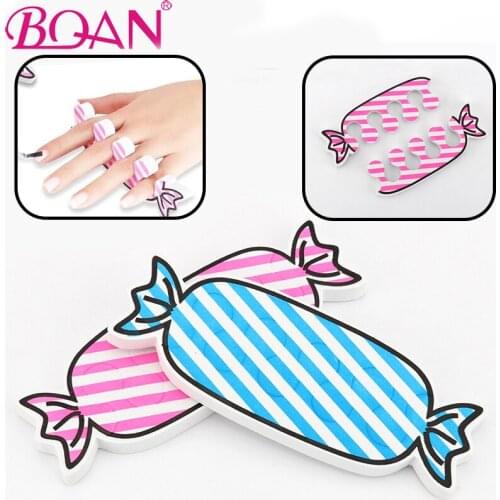 BQAN Candy Design 5Pairs/Lot Nail Tools For Pedicure Soft Sponge Nail Art Toe Finger Separator Nail Painting Finger Care Divider