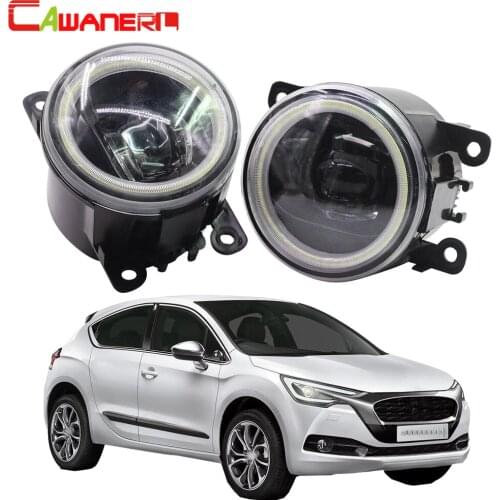Cawanerl For Citroen DS4 2011-2014 Car H11 4000LM LED Lamp Fog Light Kit Angel Eye Daytime Running Light DRL 12V High Bright