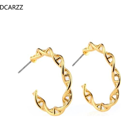 DCARZZ DNA Drop Earrings Nurse Doctor Student Trendy Jewelry Delicate Charm Gold Silver Plated Dangle Earrings Women Gift