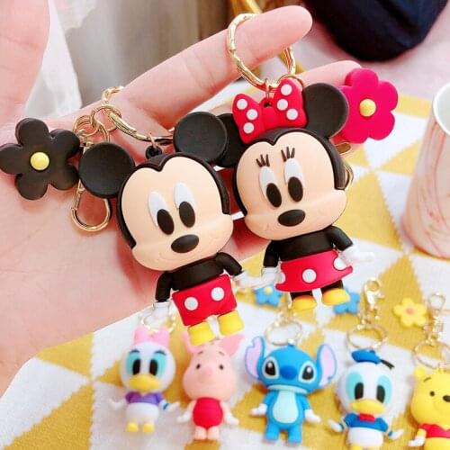 Disney Cartoon Creative Cute Doll Mickey Donald Duck Keychain Bag Pendant Small Gift monster college key chain toys