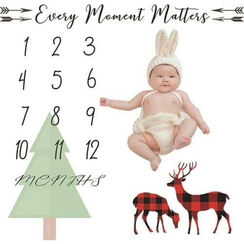 Creative Newborn Baby Monthly Milestone Photo Blanket Background Receiving Cloth Infant Kid Diaper Photography Props Accessories