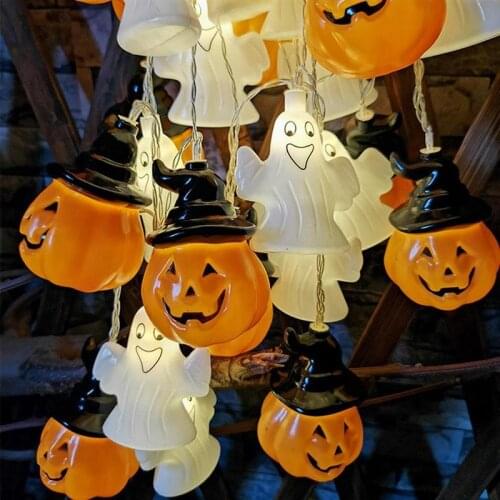 3 Meter Halloween Pumpkin Ghost Lantern String Lights 20 LED Battery-Powered String Light for Indoor Outdoor Halloween Deco