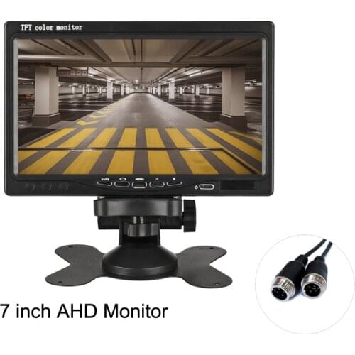 HD Color TFT 7 Inch AHD Car Monitor 12V 24V for Truck Bus Wtih 4 Pin Aviation Plug Connector