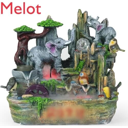 Interior Decoration Domestic Ornaments Water Fountain Rockery Fish Tank Windmill Water Wheel Fortune Living Room Decoration