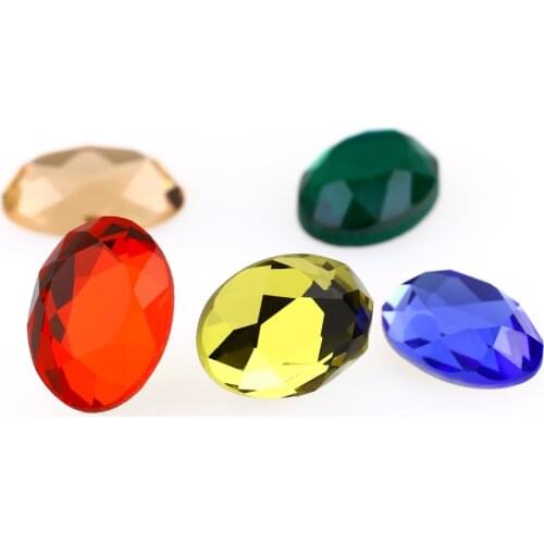 Junjiao Oval Shape Nail Crystals Stones Flat Back Rhinestones For Glass 3D Nails Design Art Decorations clothes shoes