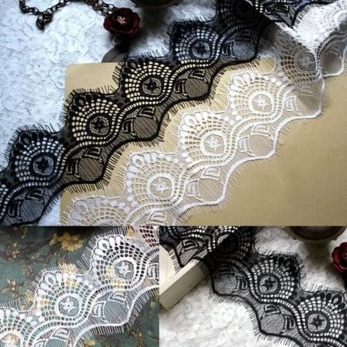 24meters 8cm Eyelash lace fabric Garment needlework sewing DIY Handmade Underwear accessories Dress edge decoration 319