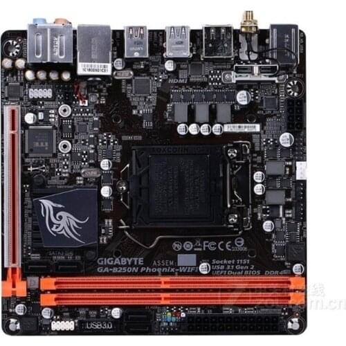 MINI-ITX ITX Original Used GA-B250N-PHOENIX WIFI Motherboard for Gigabyte B250N-PHOENIX WIFI B250 LGA1151 DDR4 Supports I7 7700K