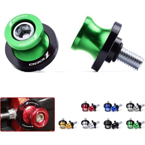 Motorbike Swingarm Spools M8 Stand Screws CNC Aluminum Motorcycle Accessories WIth Logo For Kawasaki Z 1000 Z1000 2014-2020
