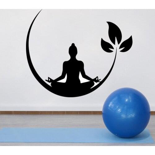 Yoga Meditation Vinyl Wall Stickers Buddhist Zen Wall Decal for bedroom Removable Wall Sticker Decor Yoga Wallpaper WL78