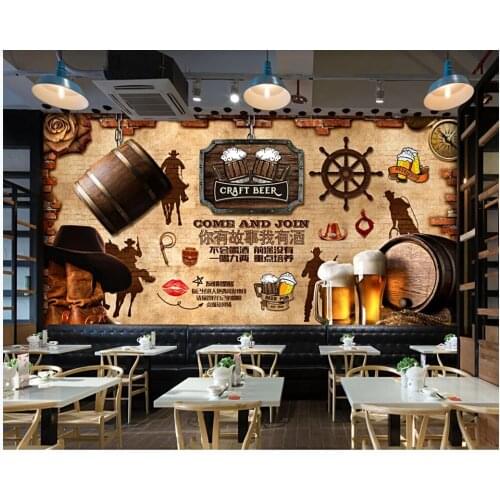 Custom mural 3d photo wallpaper Retro brick wall denim bar tooling background home decor living room wallpaper for wall 3 d